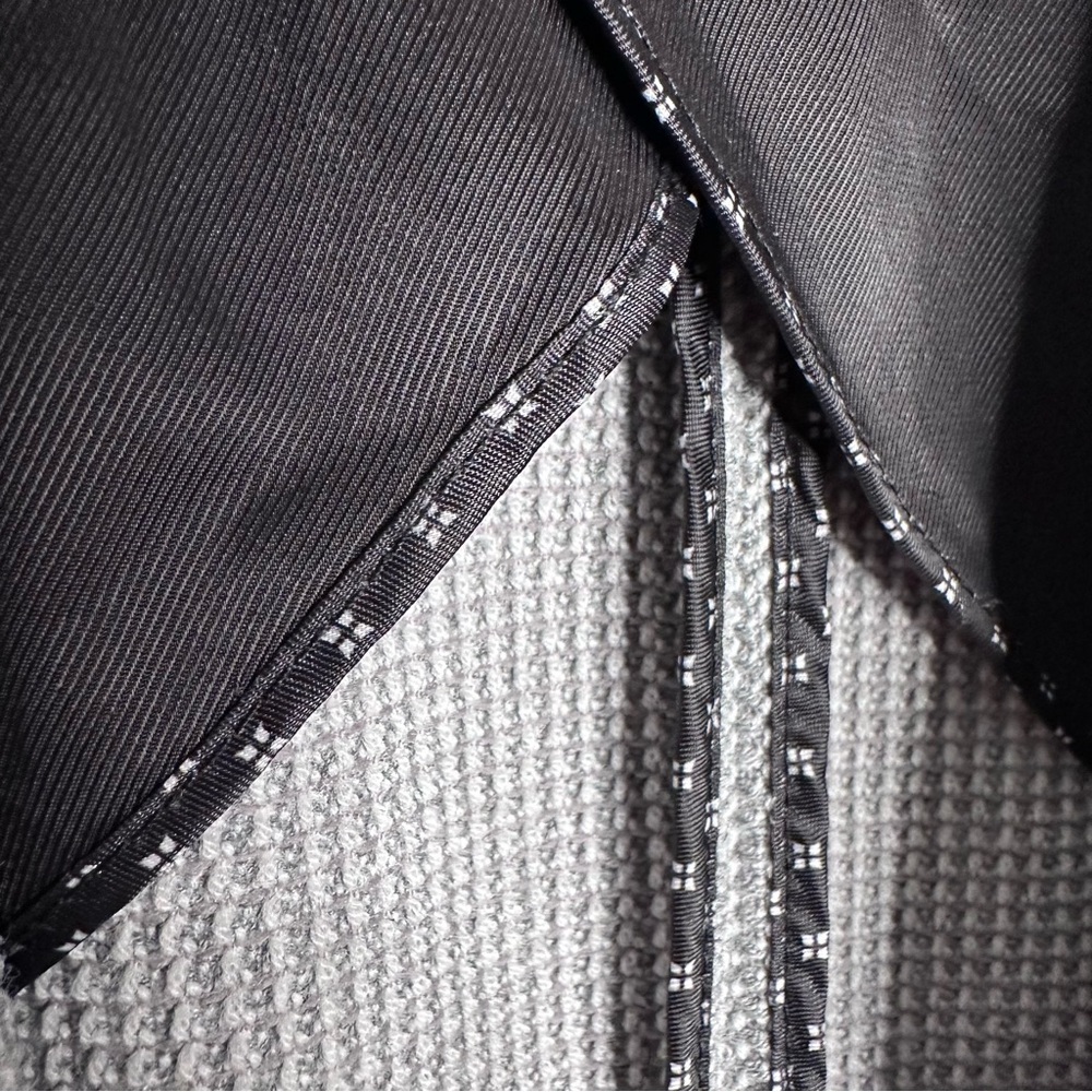ZARA Gray Blazer Waffle Weave Structured Coat Gold Buttons Fitted Size Medium - Picture 9 of 9